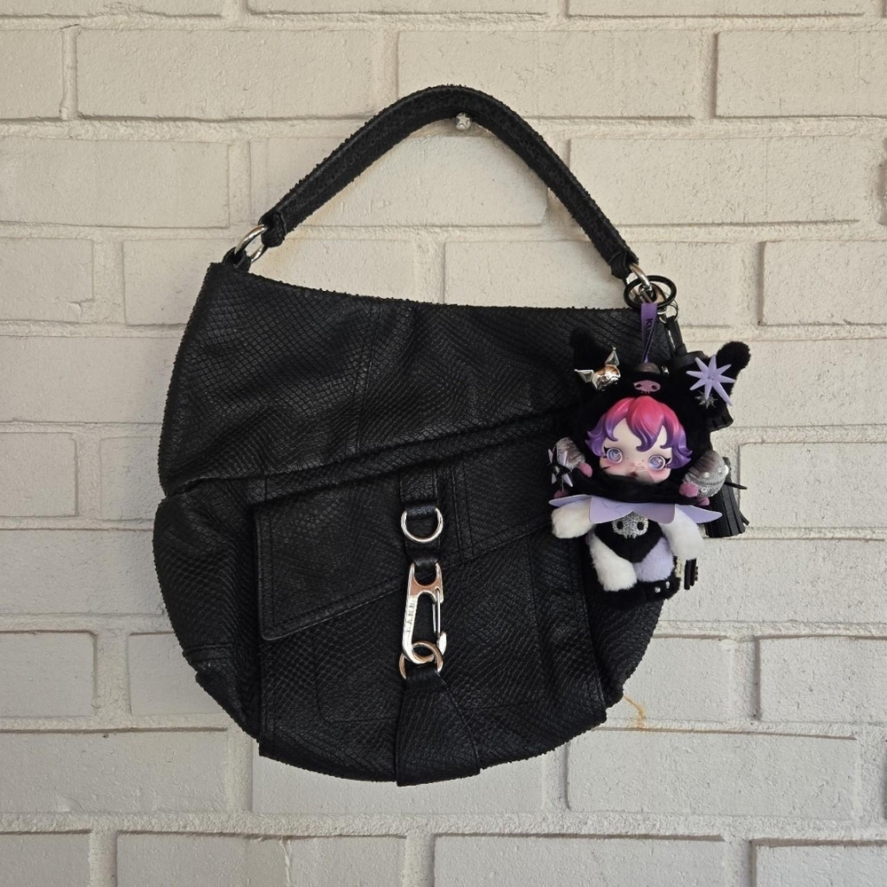 Vtg y2k L.A.M.B Gwen Stephani Black Leather Purse